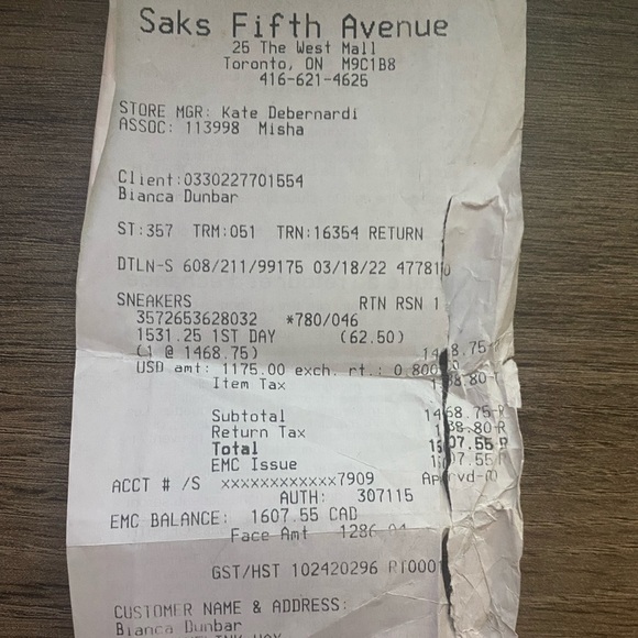 Saks Fifth Avenue Gift Card - Picture 2 of 2